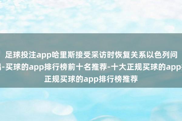 足球投注app哈里斯接受采访时恢复关系以色列问题无独到偶-买球的app排行榜前十名推荐-十大正规买球的app排行榜推荐