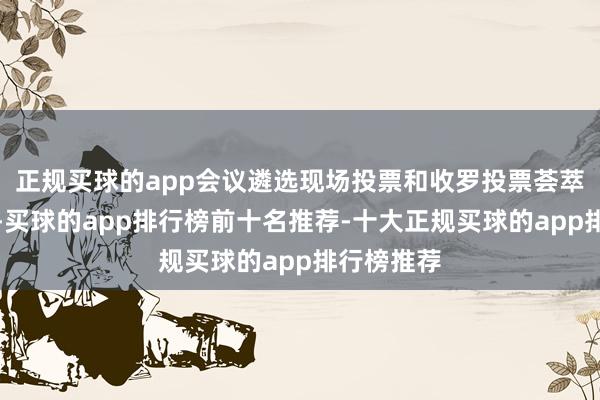 正规买球的app会议遴选现场投票和收罗投票荟萃拢的表情-买球的app排行榜前十名推荐-十大正规买球的app排行榜推荐