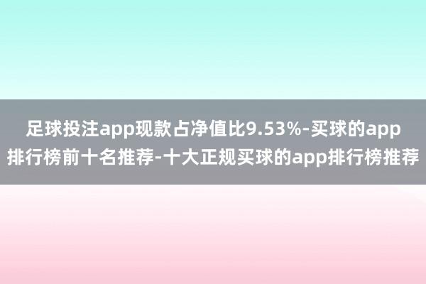 足球投注app现款占净值比9.53%-买球的app排行榜前十名推荐-十大正规买球的app排行榜推荐