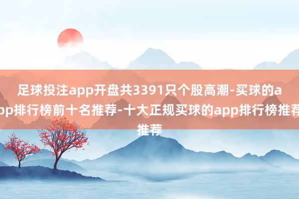 足球投注app开盘共3391只个股高潮-买球的app排行榜前十名推荐-十大正规买球的app排行榜推荐