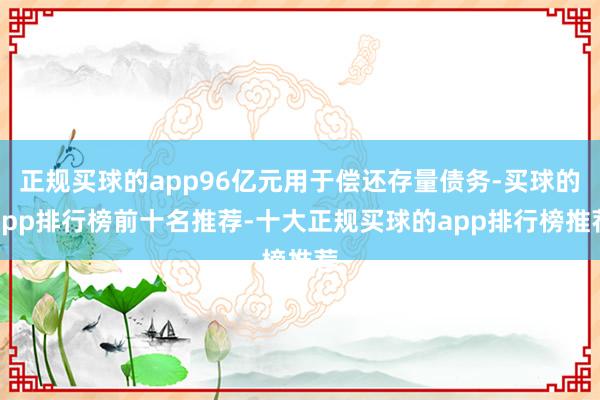 正规买球的app96亿元用于偿还存量债务-买球的app排行榜前十名推荐-十大正规买球的app排行榜推荐