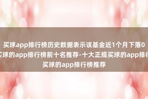 买球app排行榜历史数据表示该基金近1个月下落0.05%-买球的app排行榜前十名推荐-十大正规买球的app排行榜推荐