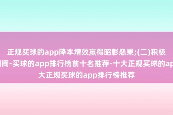 正规买球的app降本增效赢得昭彰恶果;(二)积极拓展国表里阛阓-买球的app排行榜前十名推荐-十大正规买球的app排行榜推荐