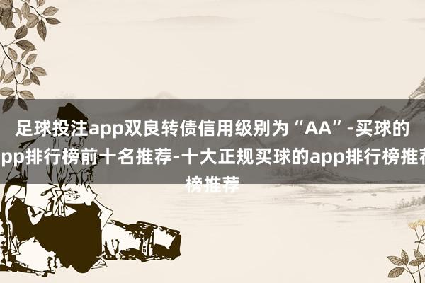 足球投注app双良转债信用级别为“AA”-买球的app排行榜前十名推荐-十大正规买球的app排行榜推荐